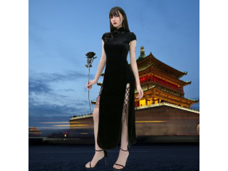 Vestido Feminino De Verão Qipao Chinês Vintage Sexy Elegante S=P até 3XL=3GG
