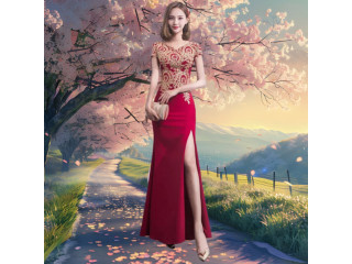 Vestido De Casamento Sexy Split Bordado Longo Tradicional Chinês Sereia S=P até 3XL=3GG
