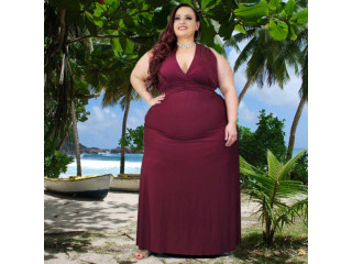 Vestido Plus Size Madrinha de Casamento Convidada Noivado Festa Elegante 48 ao 60