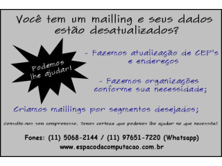 Atualização e inserção de dados de contatos para mala direta, banco de dados de clientes e planilhas em geral